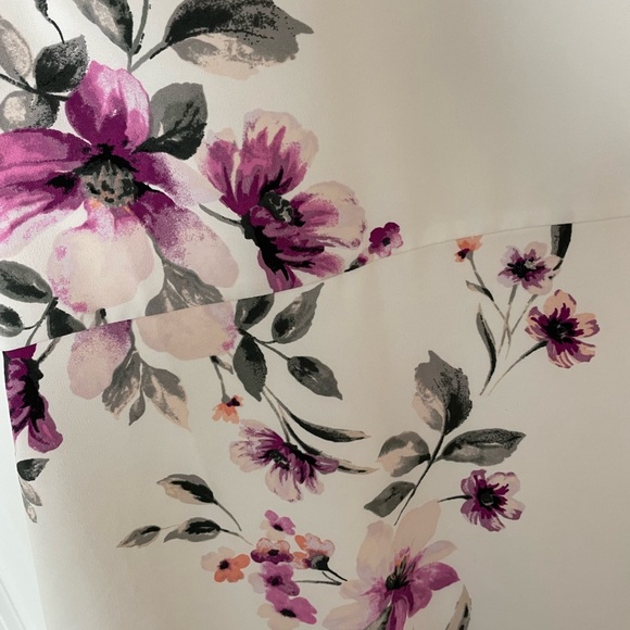 White House Black Market Floral White A line Dress for Work Spring Bridal Shower - Picture 6 of 7